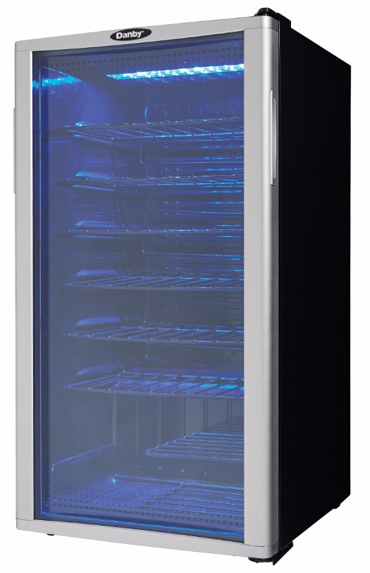 danby designer mini fridge glass door