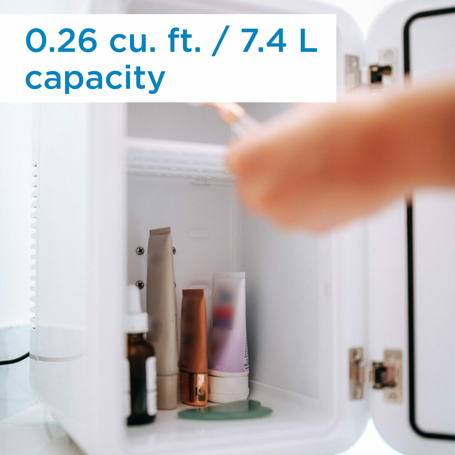 Danby 7.4L Mini Fridge with Mirror & Light in White DBMR02624WD43