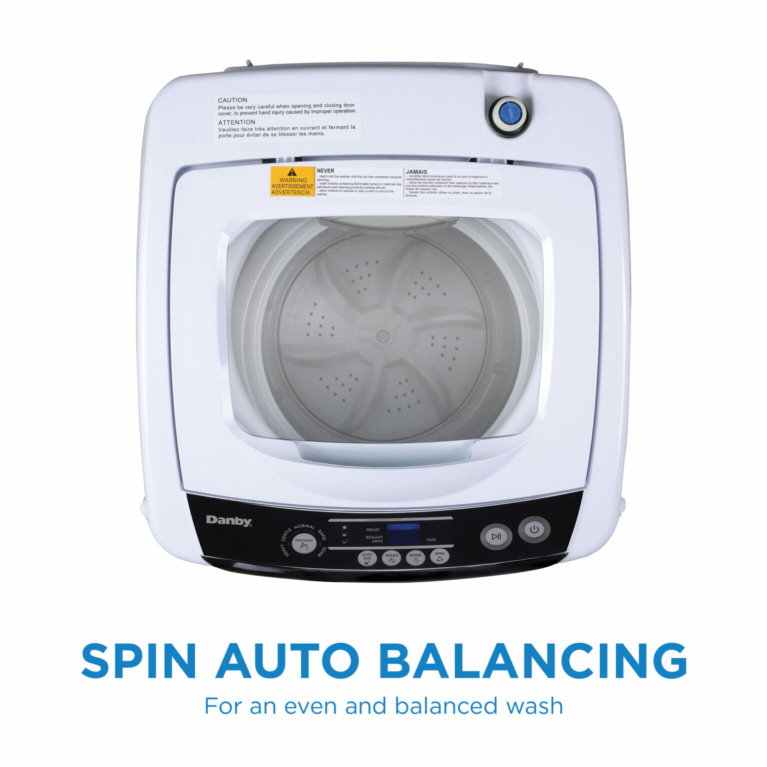 Danby 0.9 cu. ft. Compact Top Load Washing Machine in White DWM030WDB