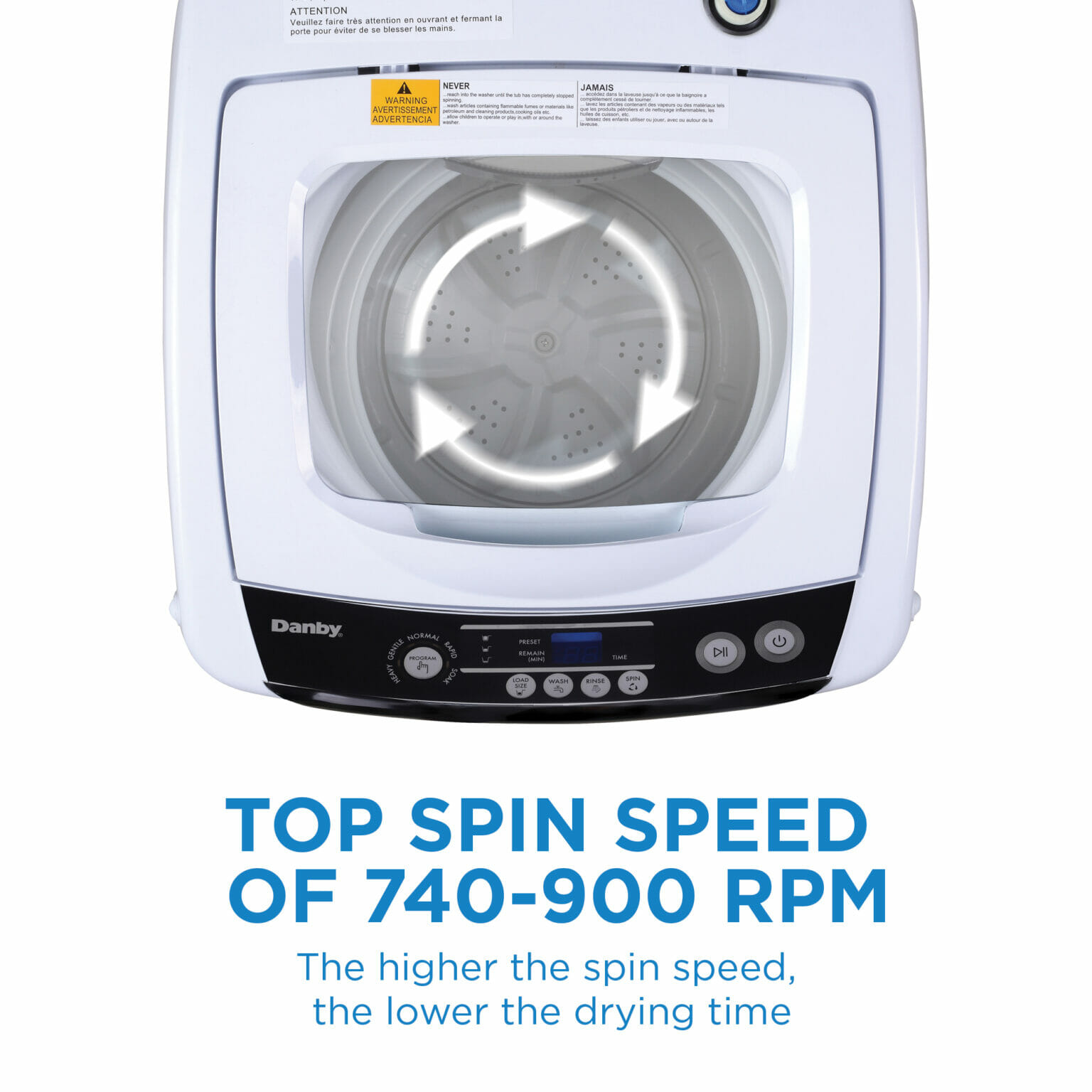 Danby 0.9 cu. ft. Compact Top Load Washing Machine in White DWM030WDB