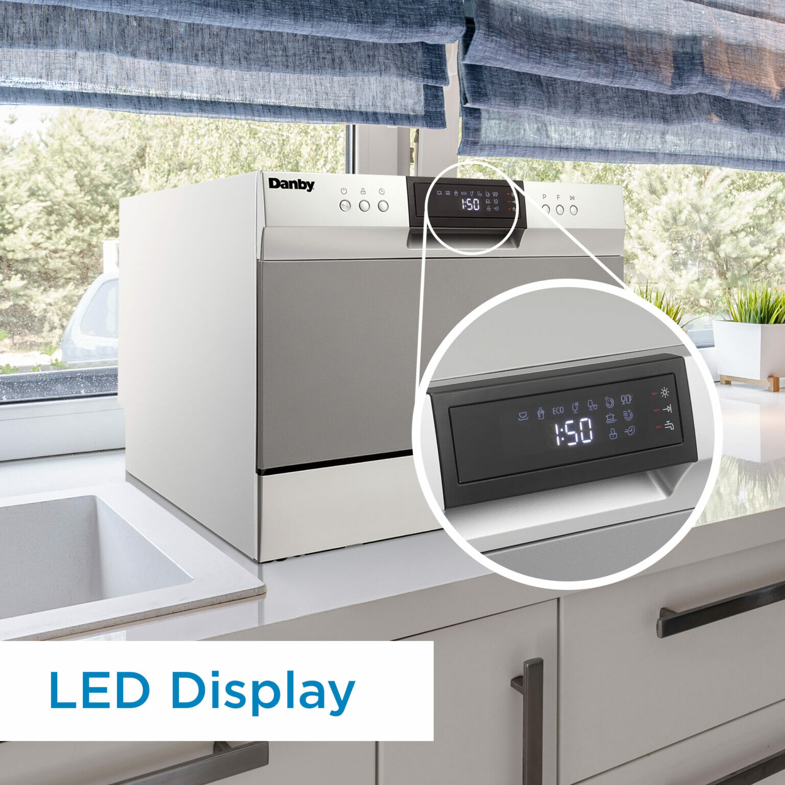 Danby 6 Place Setting Countertop Dishwasher in Silver DDW631SDB