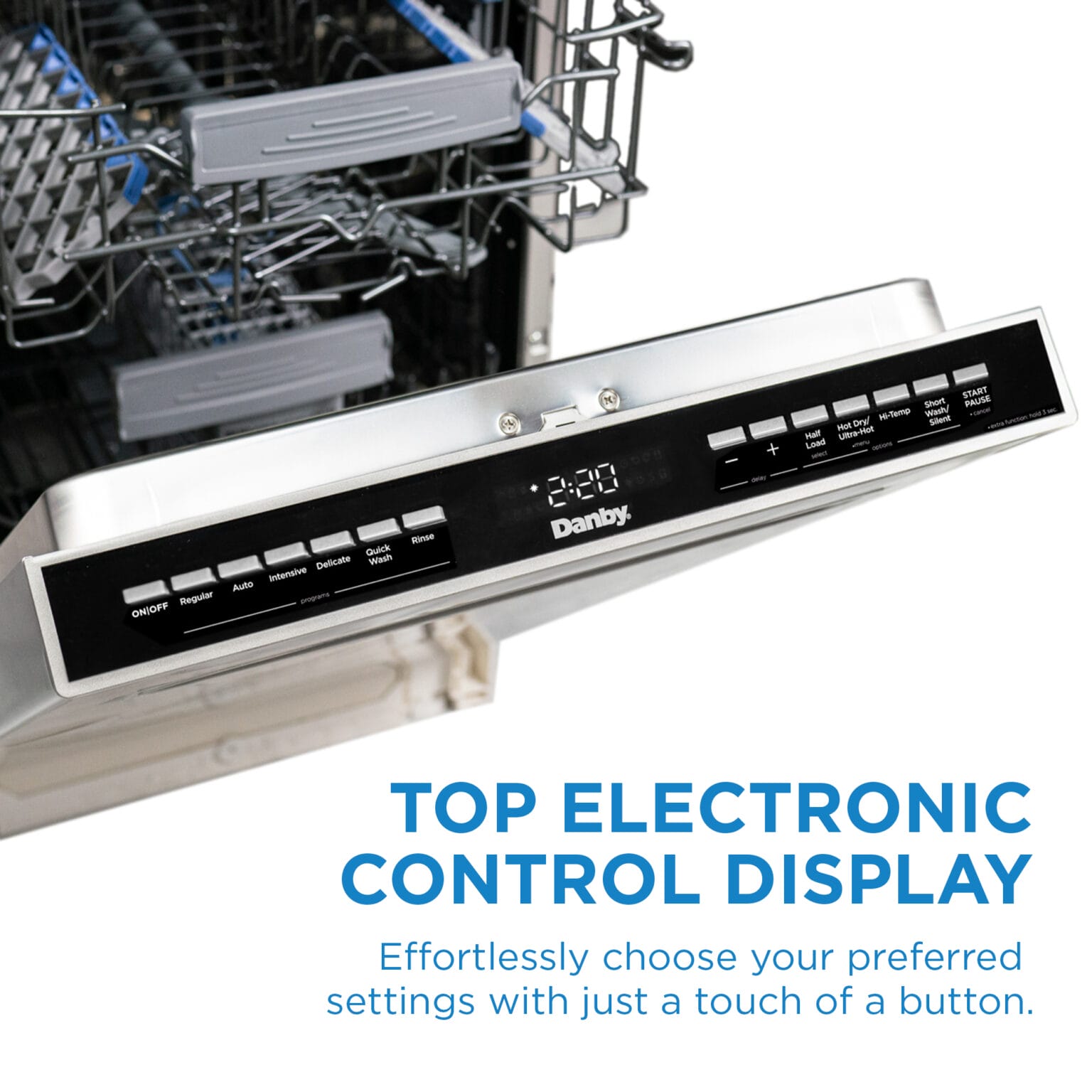 Danby 18inch Top Control Dishwasher in Stainless Steel DDW1832ESS