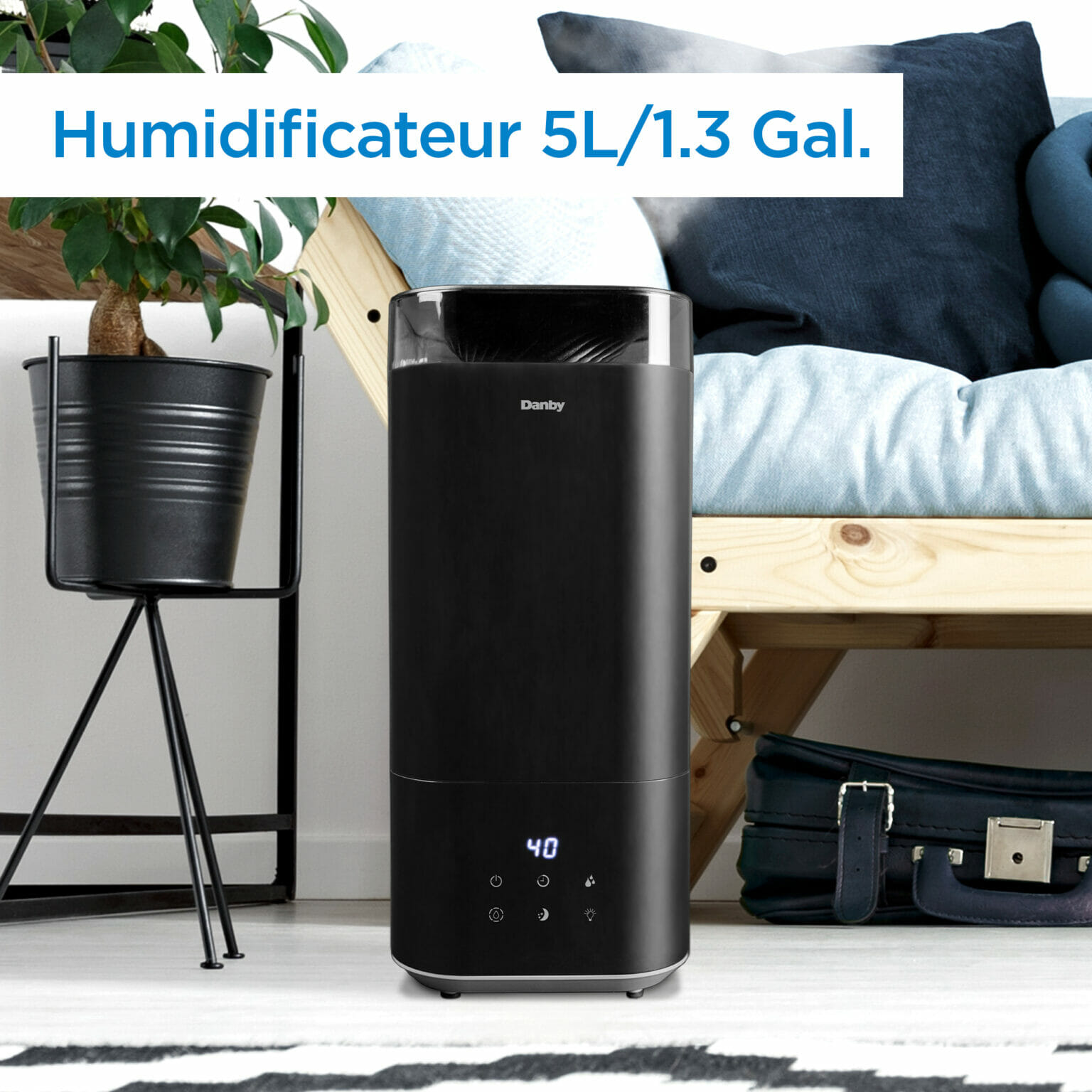 Humidificateur D'air à Ultrasons à Brume Froide Blanc Avec Télécommande