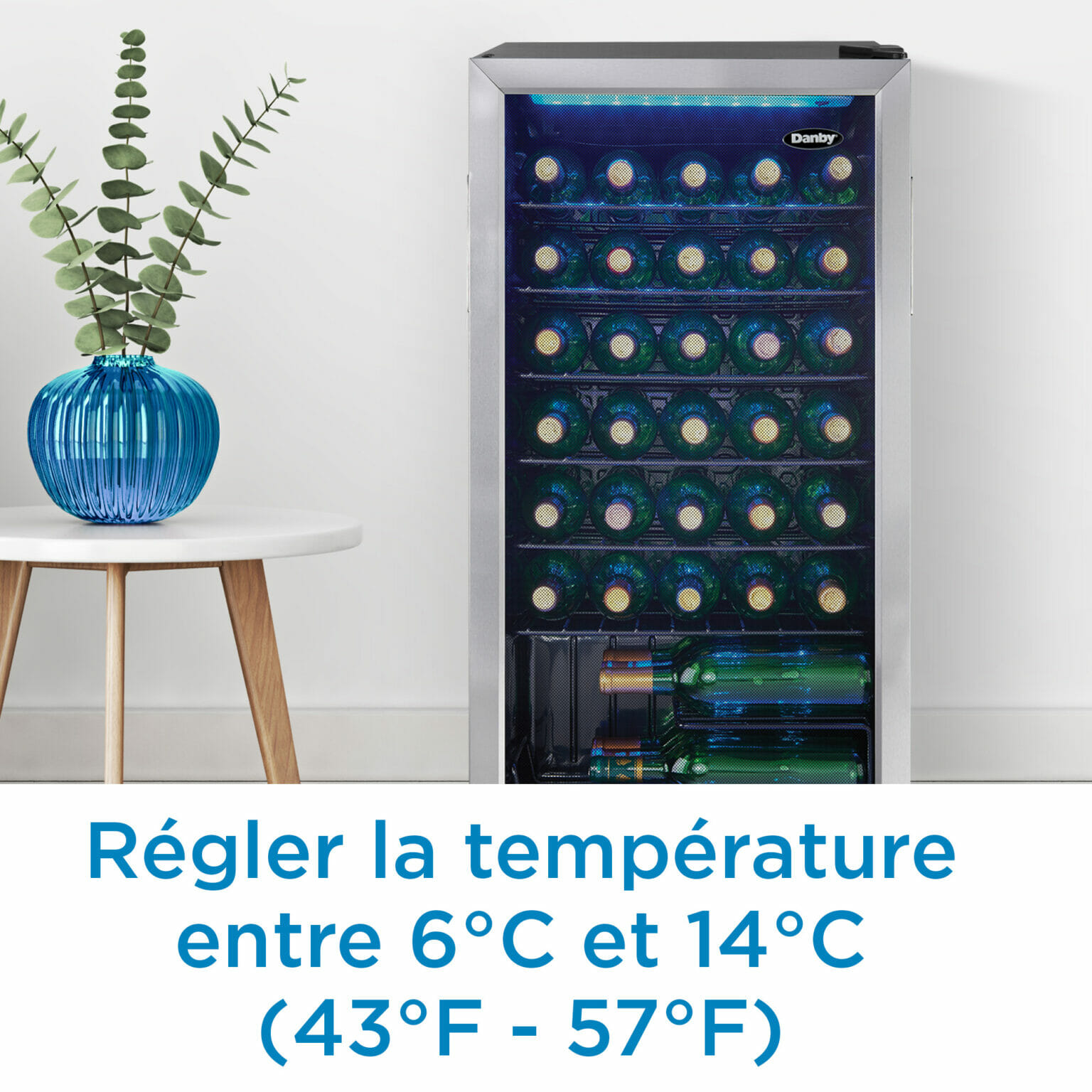 Refroidisseur à Vin Hanseküche - Acier Inox Double Paroi, Refroidissement Actif, Avec Manchons