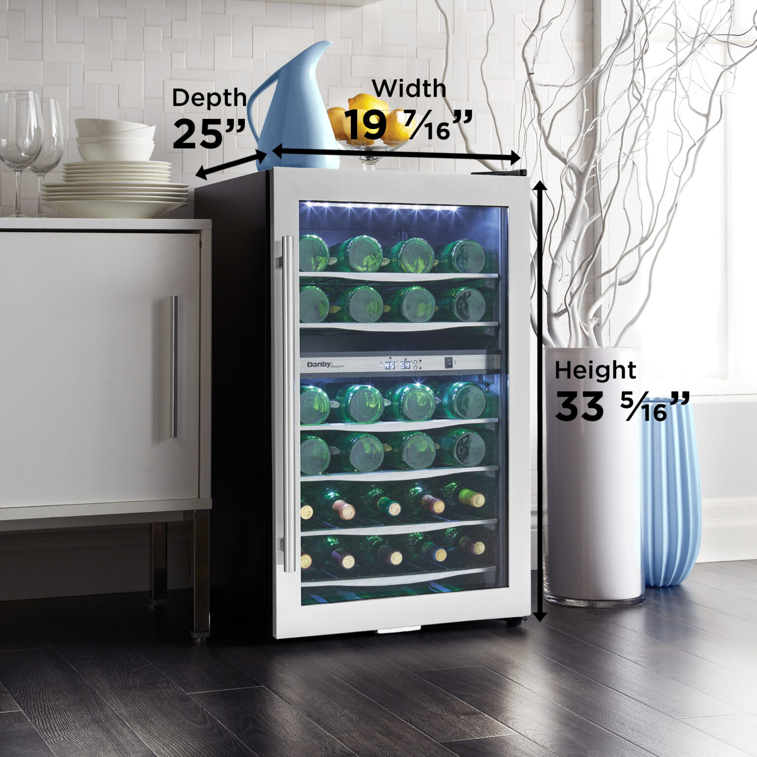 Danby 38 Bottle FreeStanding Wine Cooler in Stainless Steel