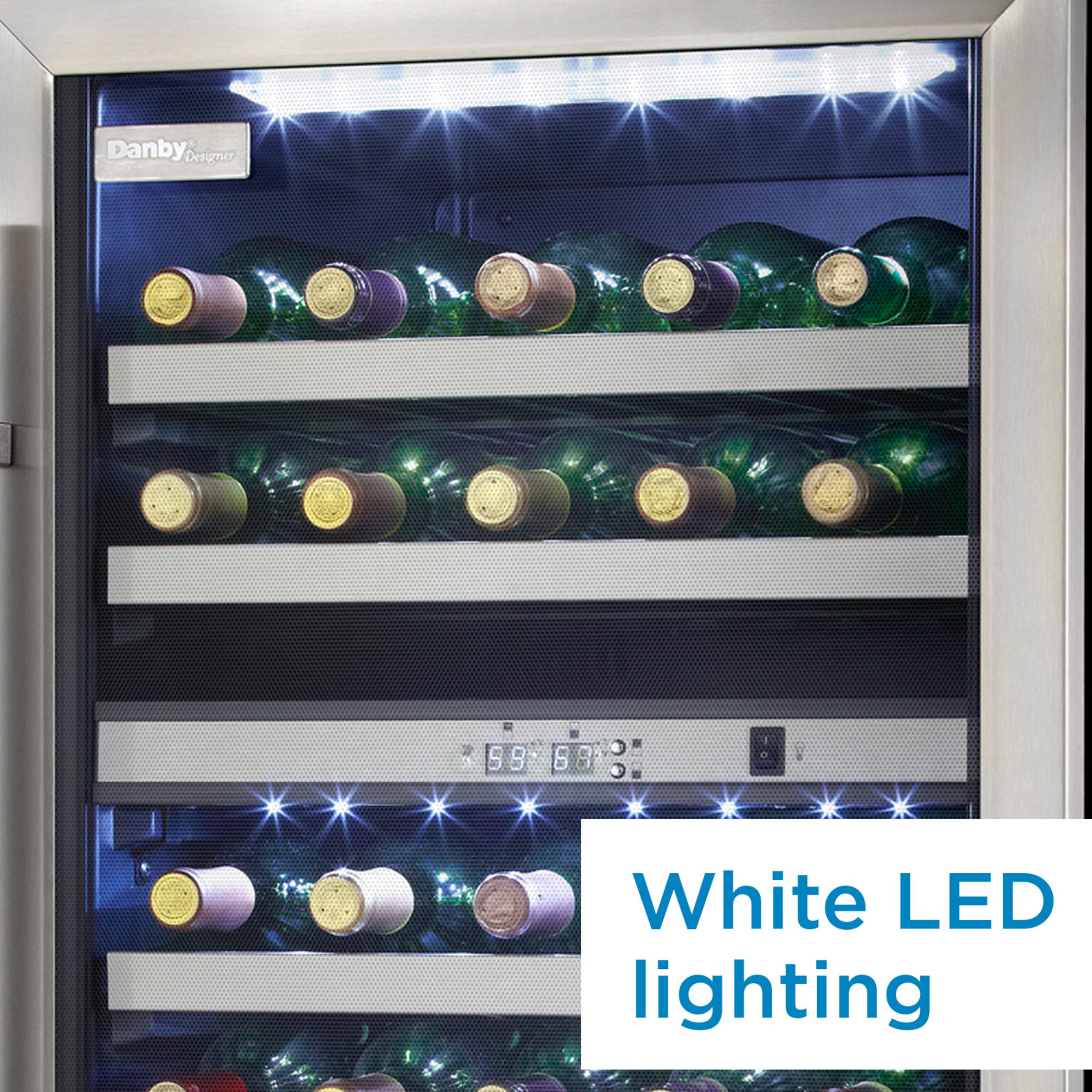 Danby Designer 38 Bottle FreeStanding Wine Cooler in Black Stainless