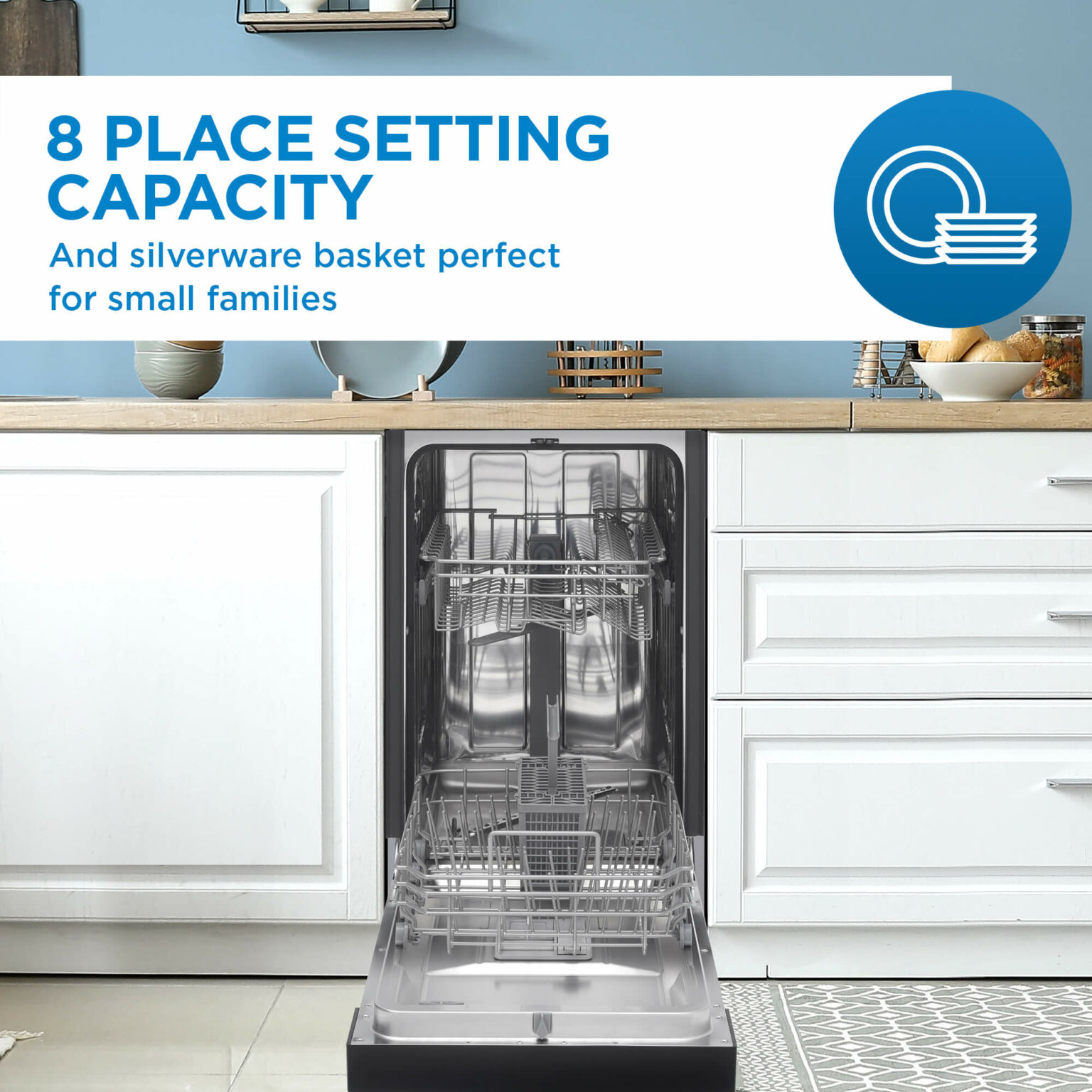 Danby 18" Wide Builtin Dishwasher in Stainless Steel DDW1804EBSS