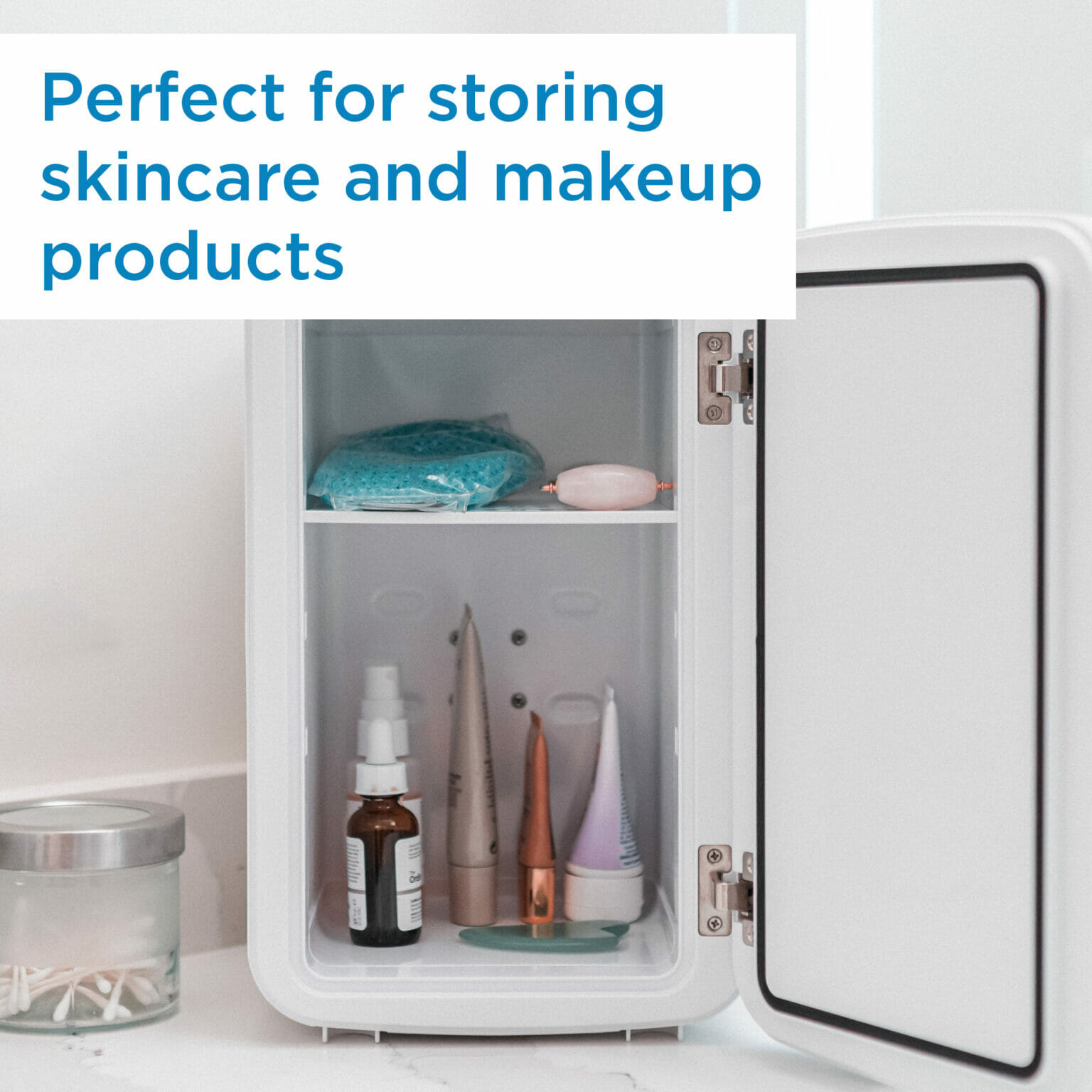 Danby 7.4L Mini Fridge with Mirror & Light in White DBMR02624WD43