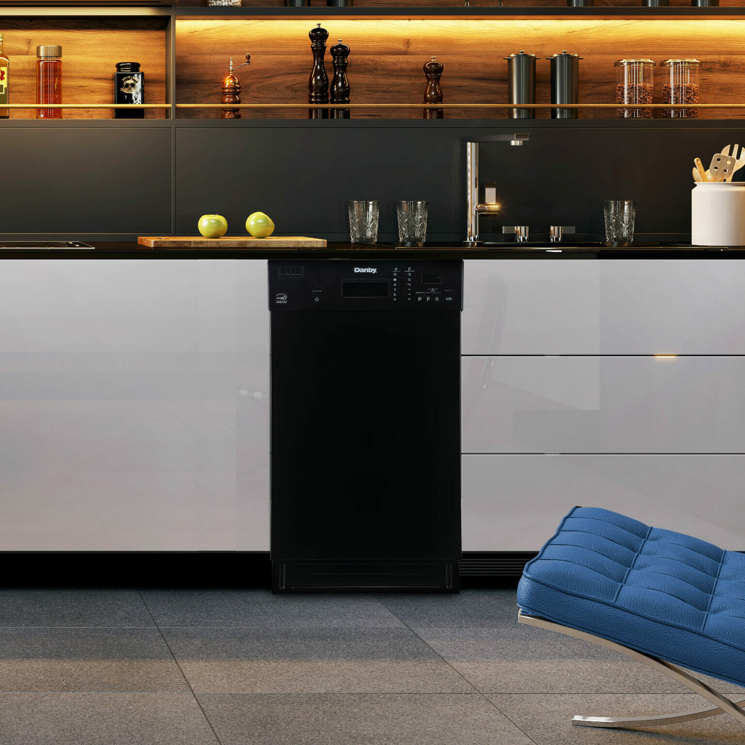 Danby 18" Wide Builtin Dishwasher in Black DDW1804EB Danby USA