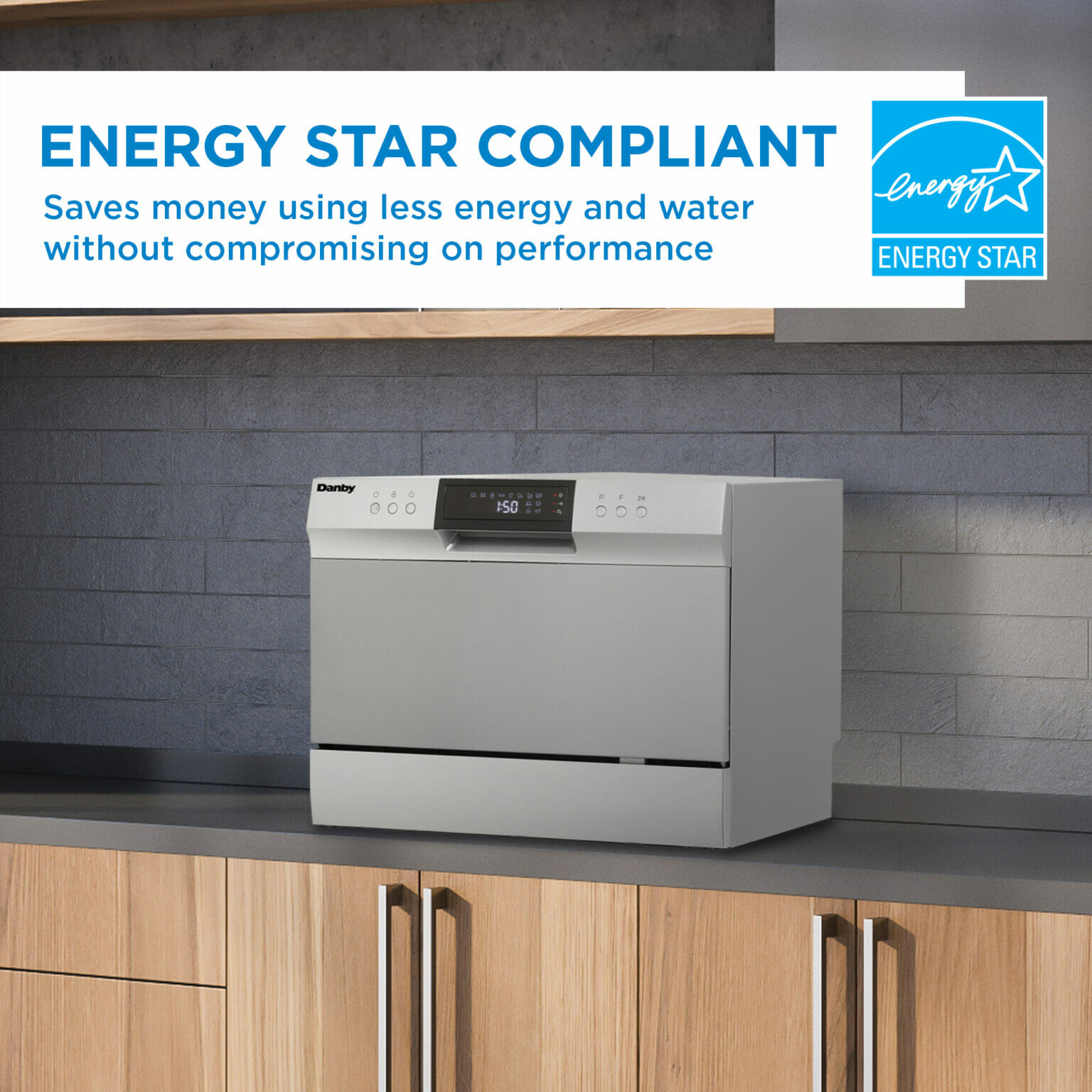 Danby 6 Place Setting Countertop Dishwasher in Silver DDW631SDB