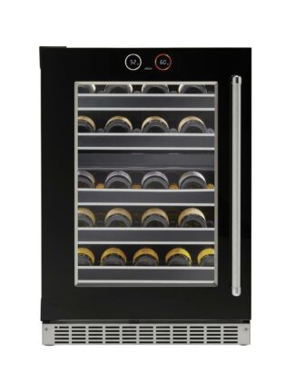 Silhouette Reserve - 24" Built-In Wine Cellar in Black - Left Swing