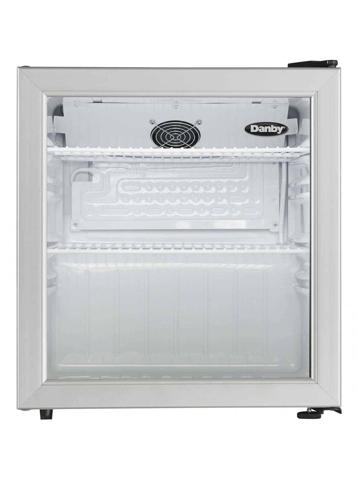 Danby 1.6 cu. ft. Compact Glass Door Fridge in Platinum