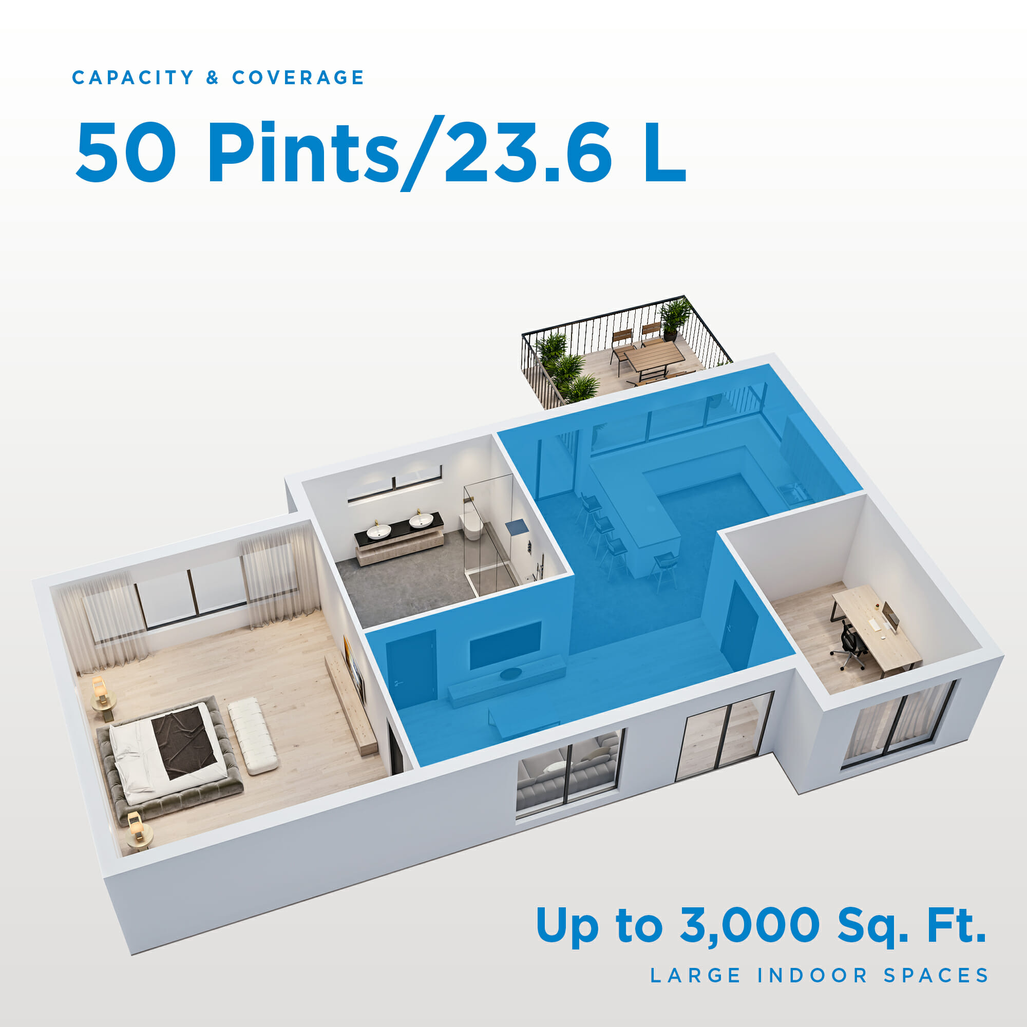 Danby 50 Pint Dehumidifier in Black - Image 8